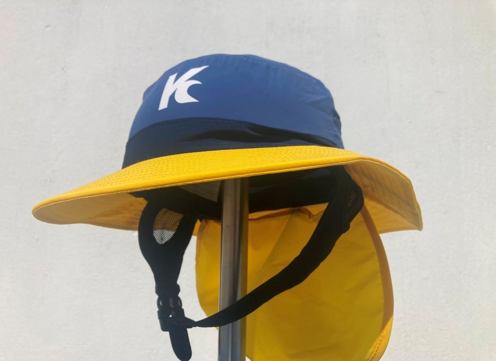 Watersports Blue Yellow impact Hat with neck shade
