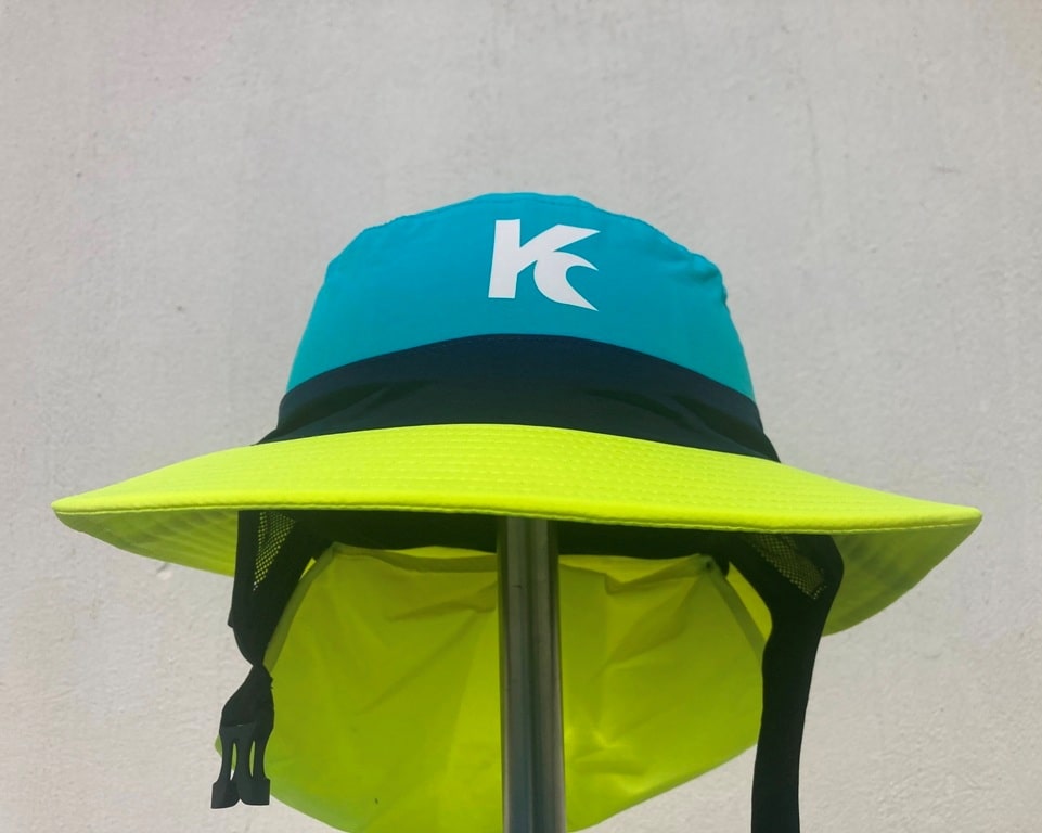 Watersports Green Yellow impact Hat with neck shade